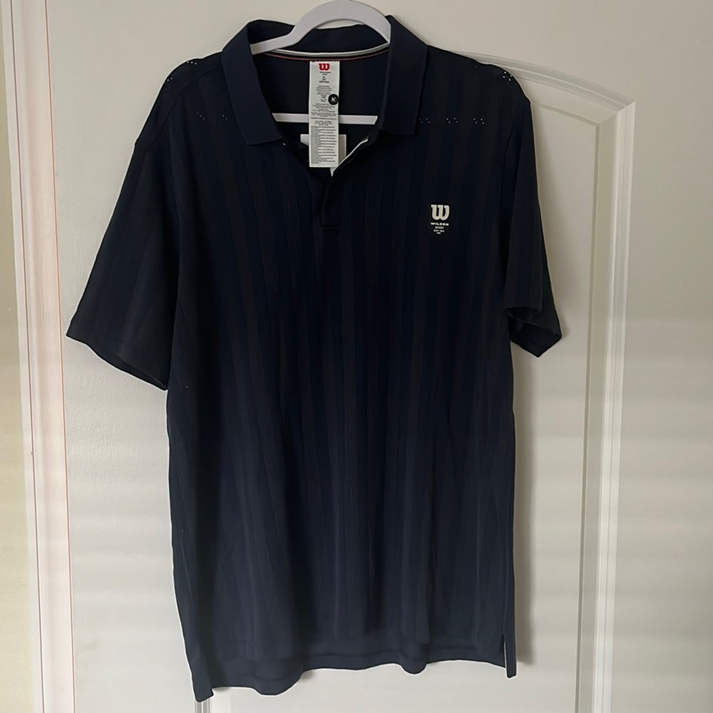 GAME POINT SEAMLESS POLO XL BLUE ATHLETIC POLO